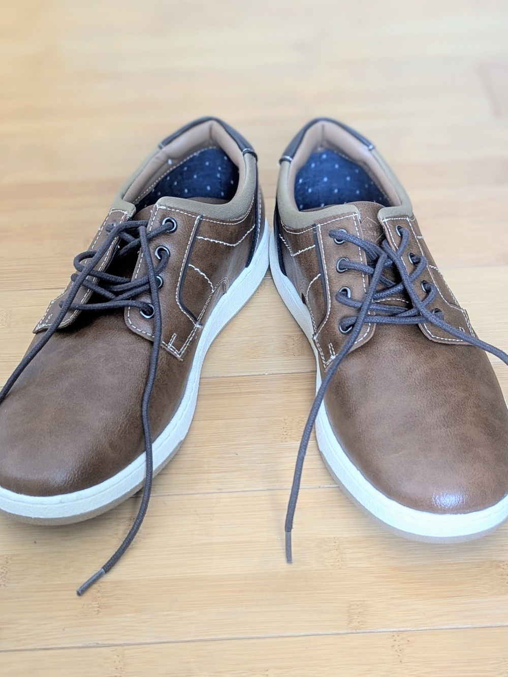 Men's Brown Lace-Up Derby Sneakers